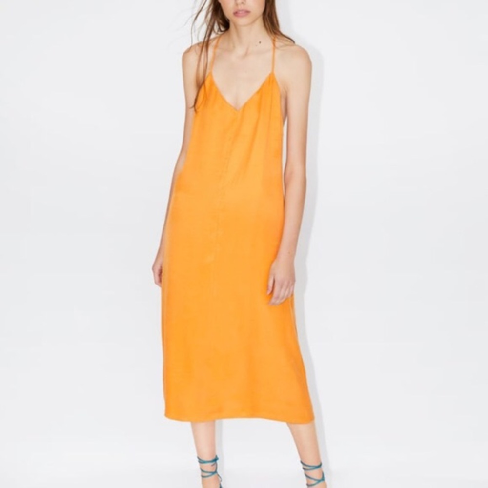 Zara NWT Midi T Back yellow orange